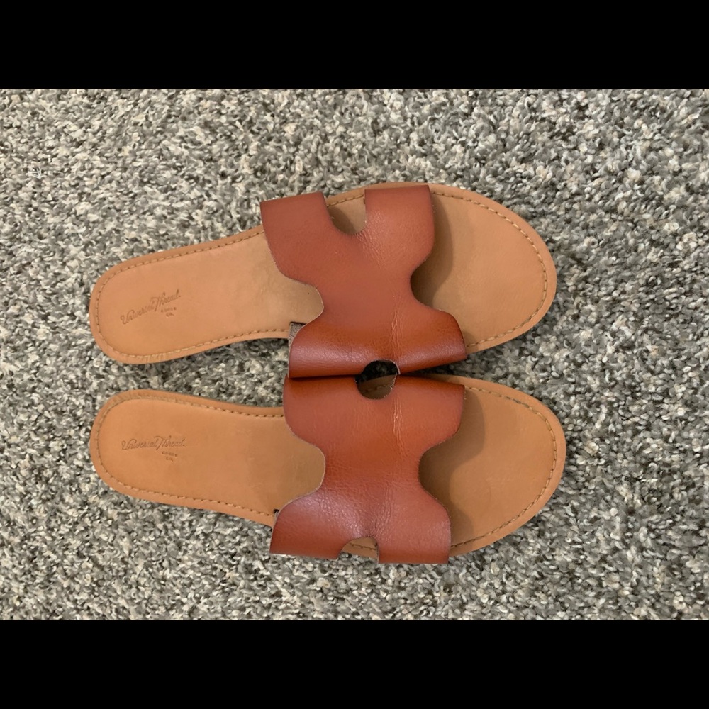 Camel Brown Sandals Slide On